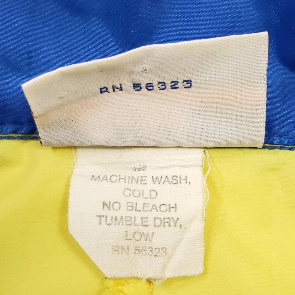 Vintage Nike Windbreaker Men Medium Blue Yellow Made in USA Packable Anorak